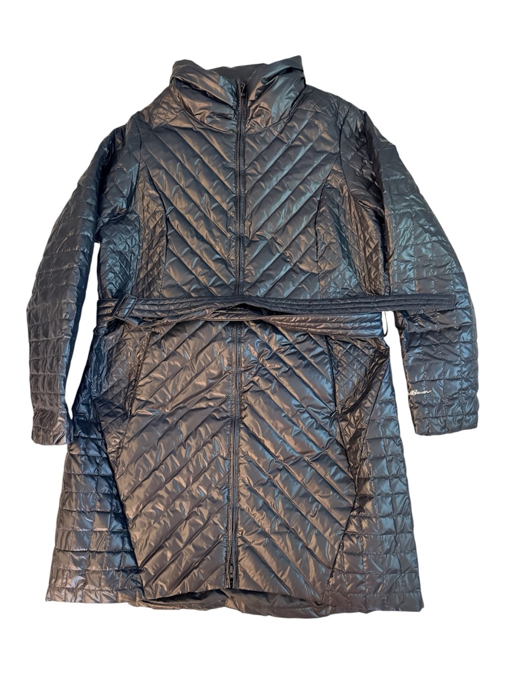 EUC Eddie Bauer Quilted Puffer Coat winter fall eclectic grandpa plus size Cozy